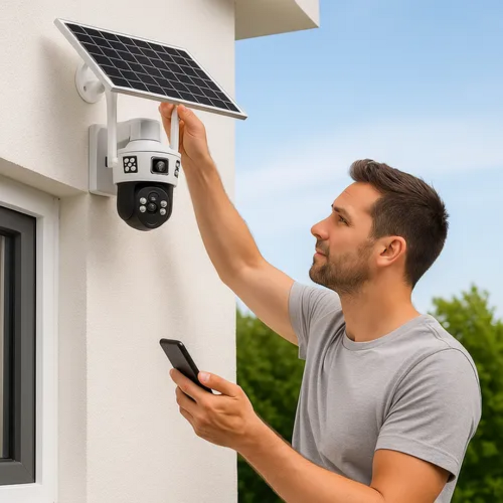 Camara Seguridad Solar 4g Exterior Casa Alta Resolucion Blanco