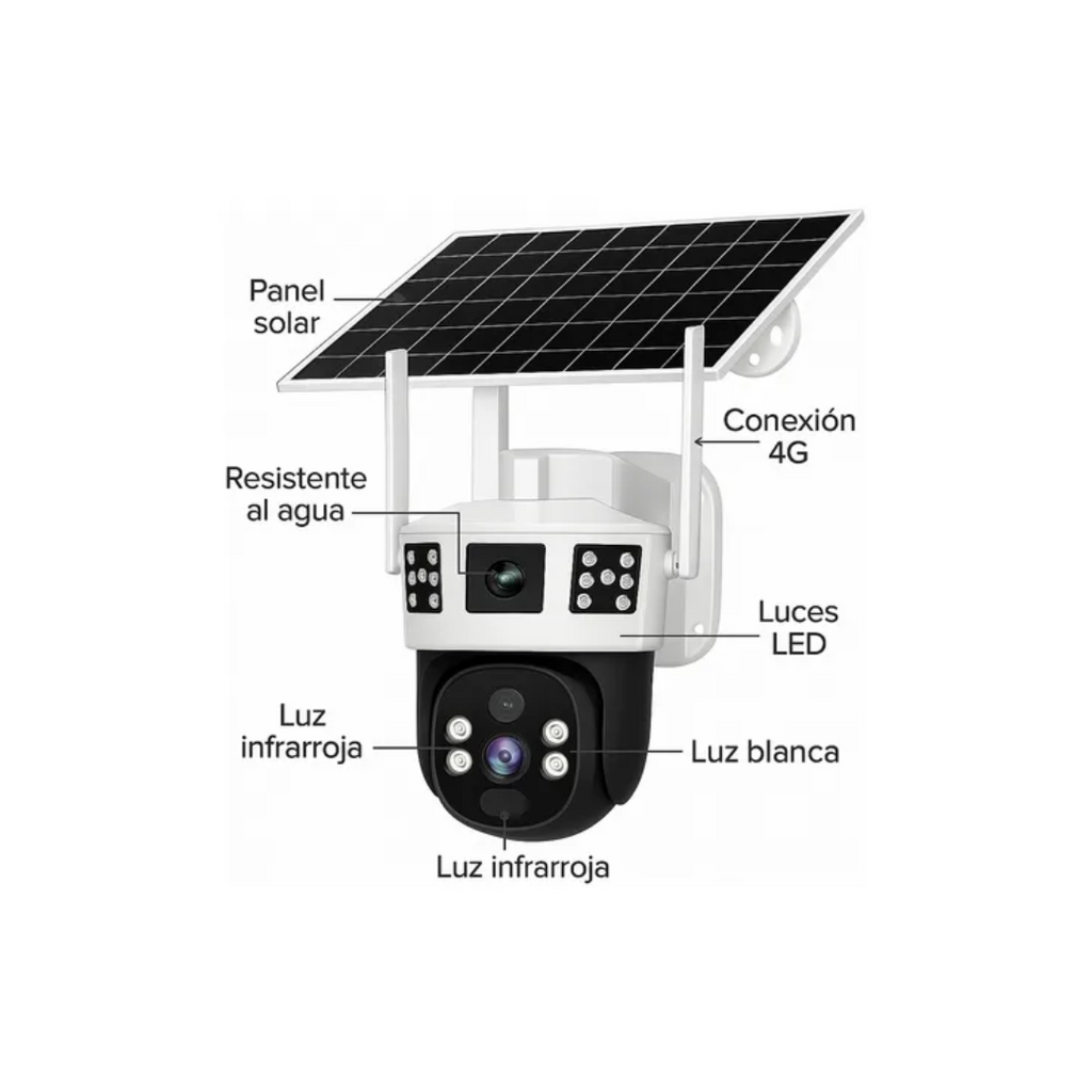 Camara Seguridad Solar 4g Exterior Casa Alta Resolucion Blanco