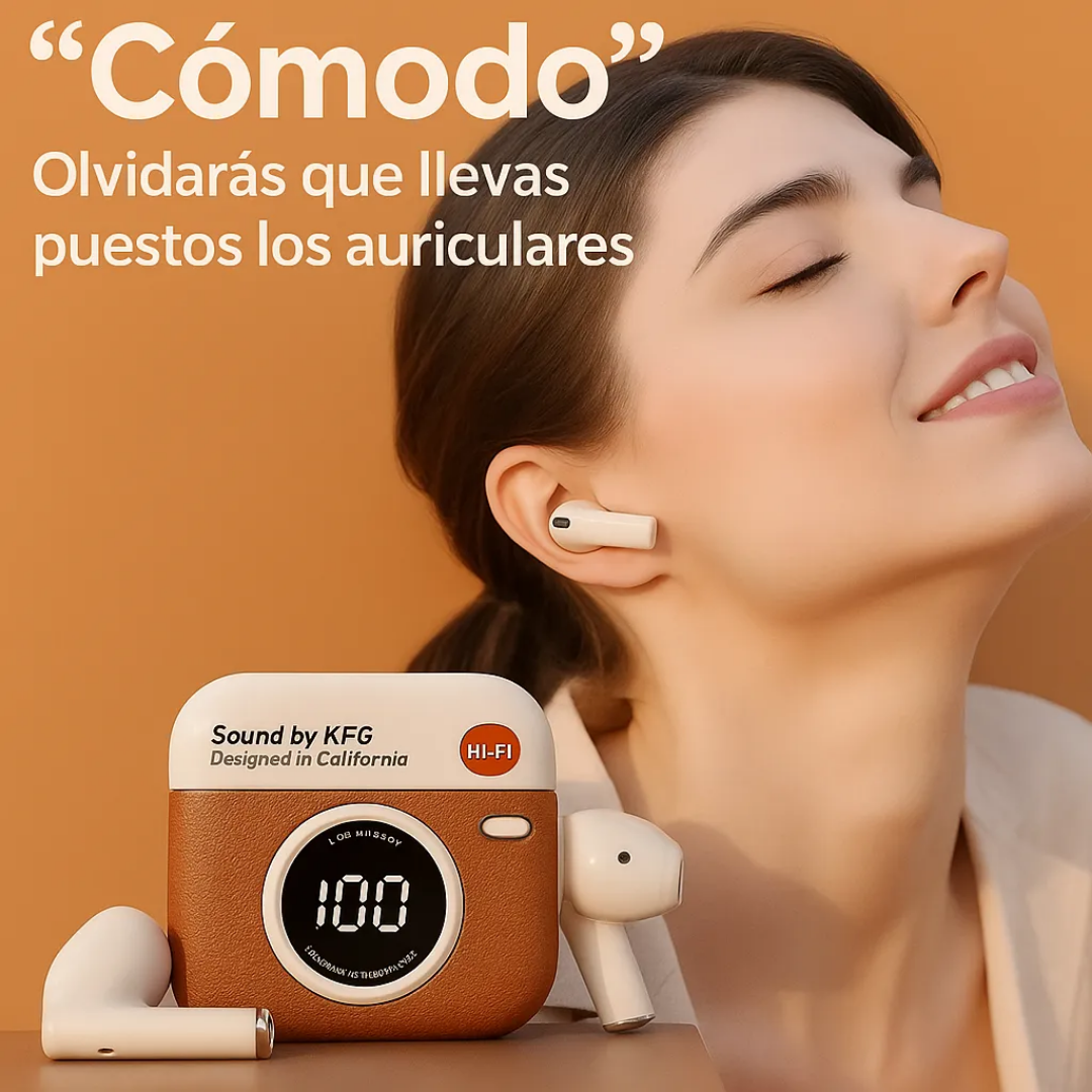 Auriculares Inalámbricos Bluetooth 5.4 Retro Tws Alta Calida Verde