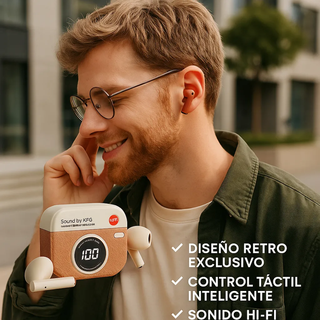 Auriculares Inalámbricos Bluetooth 5.4 Retro Tws Alta Calida Verde