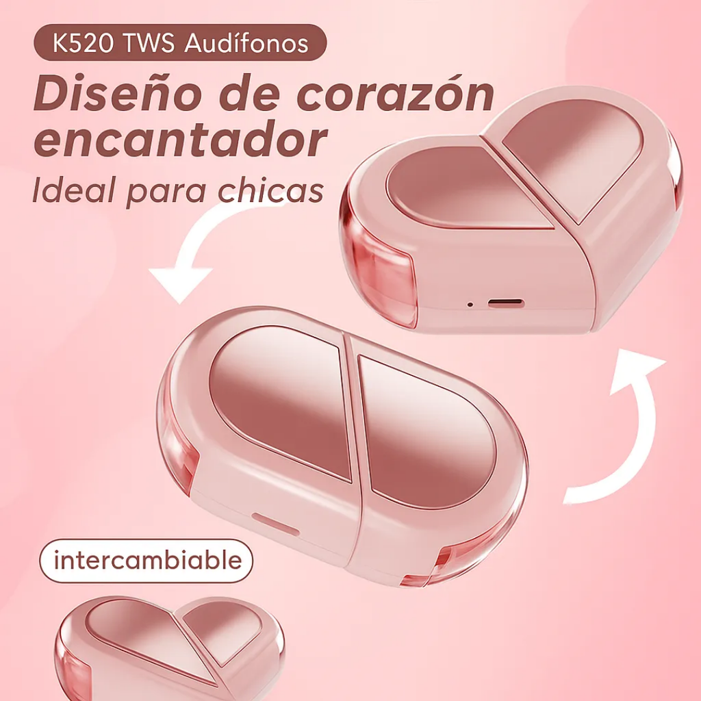 Auriculares Inalámbricos Bluetooth Cancelación De Ruido Tws Rosa