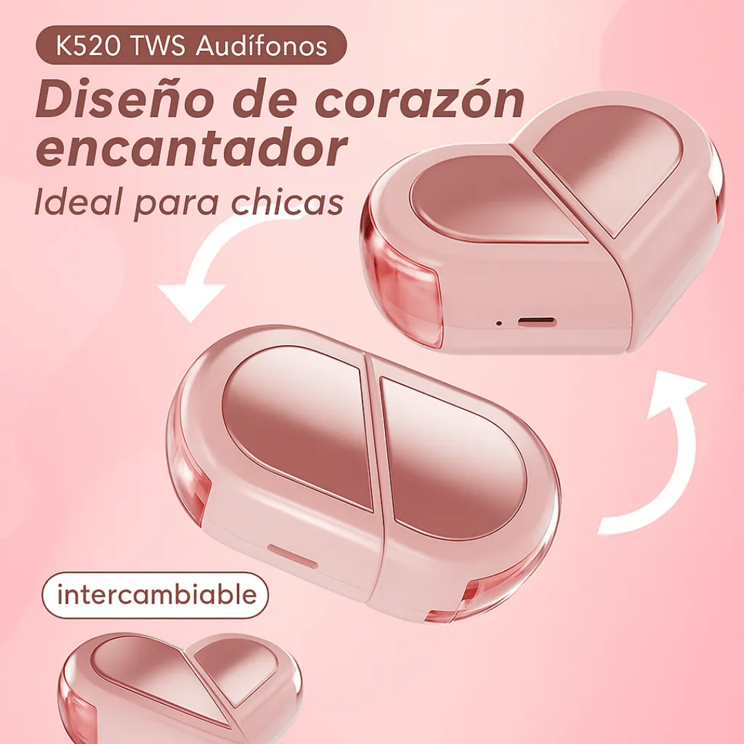 Auriculares Inalámbricos Bluetooth Cancelación De Ruido Tws Rosa