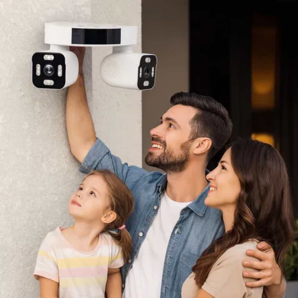 Cámara De Seguridad Wifi Impermeable Para Exteriores Dual Blanco