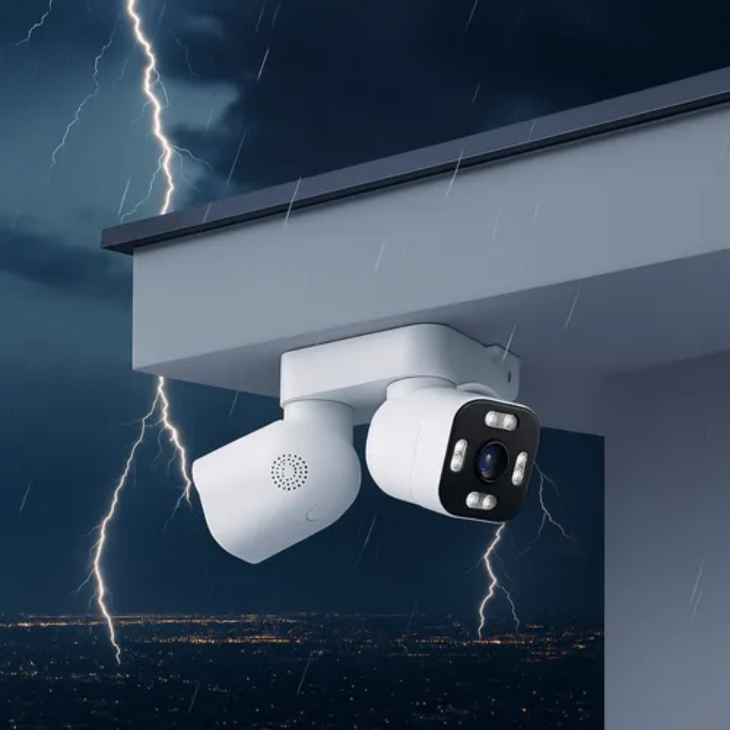 Cámara De Seguridad Wifi Impermeable Para Exteriores Dual Blanco