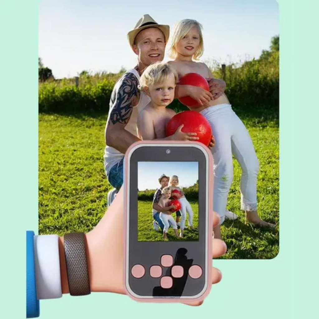 Camara De Fotos De Niños Con Pantalla Y Juegos Azul