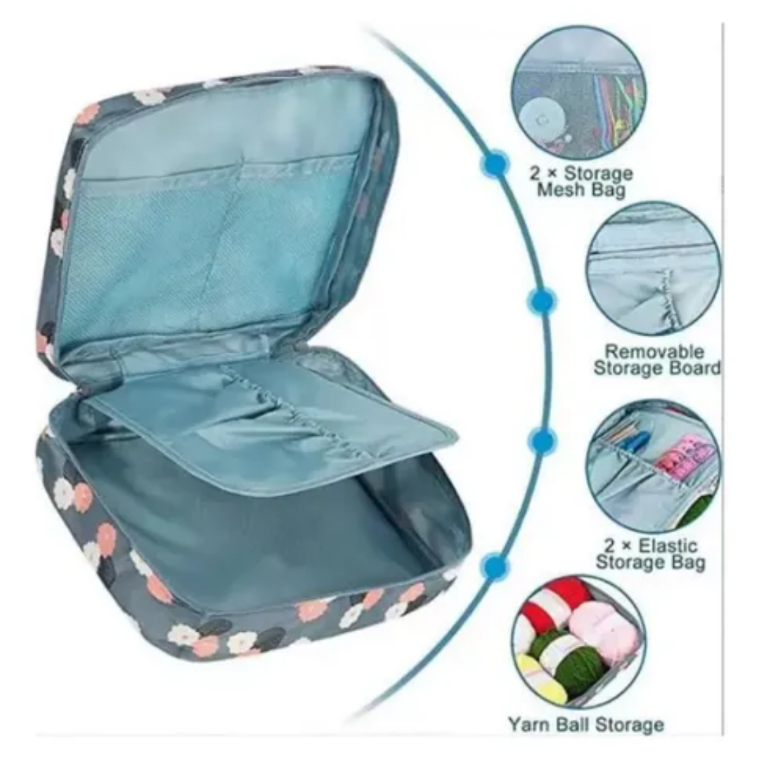 Completo Set Agujas Crochet Tejido Accs Lana Estuche 59 Pzas