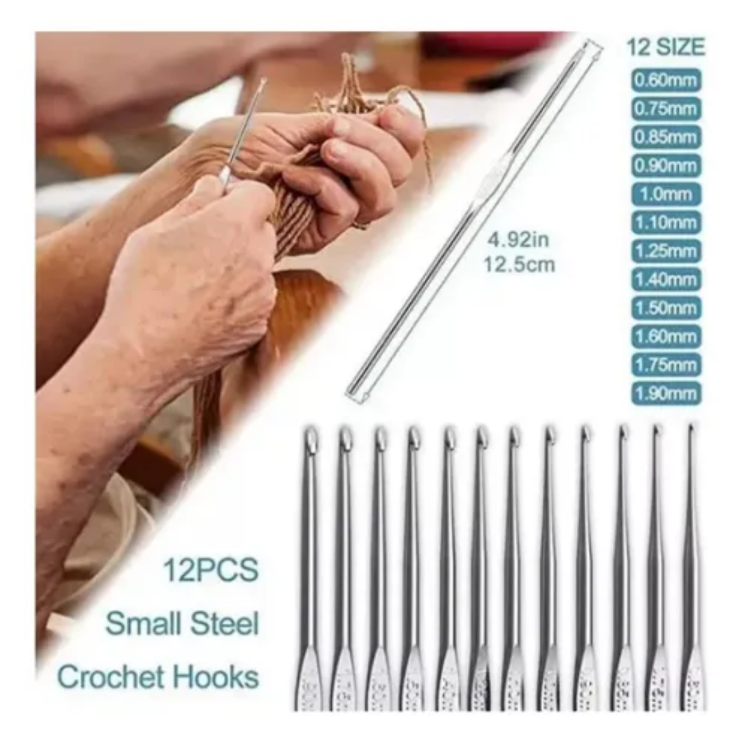 Completo Set Agujas Crochet Tejido Accs Lana Estuche 59 Pzas