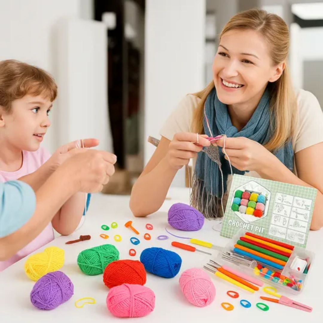 Set De Crochet/ Tejer 40 Ovillos Con Bolso De Regalo