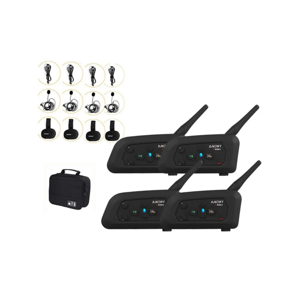 Juego de 4 Intercomunicadores V4 para Árbitros con Estuche