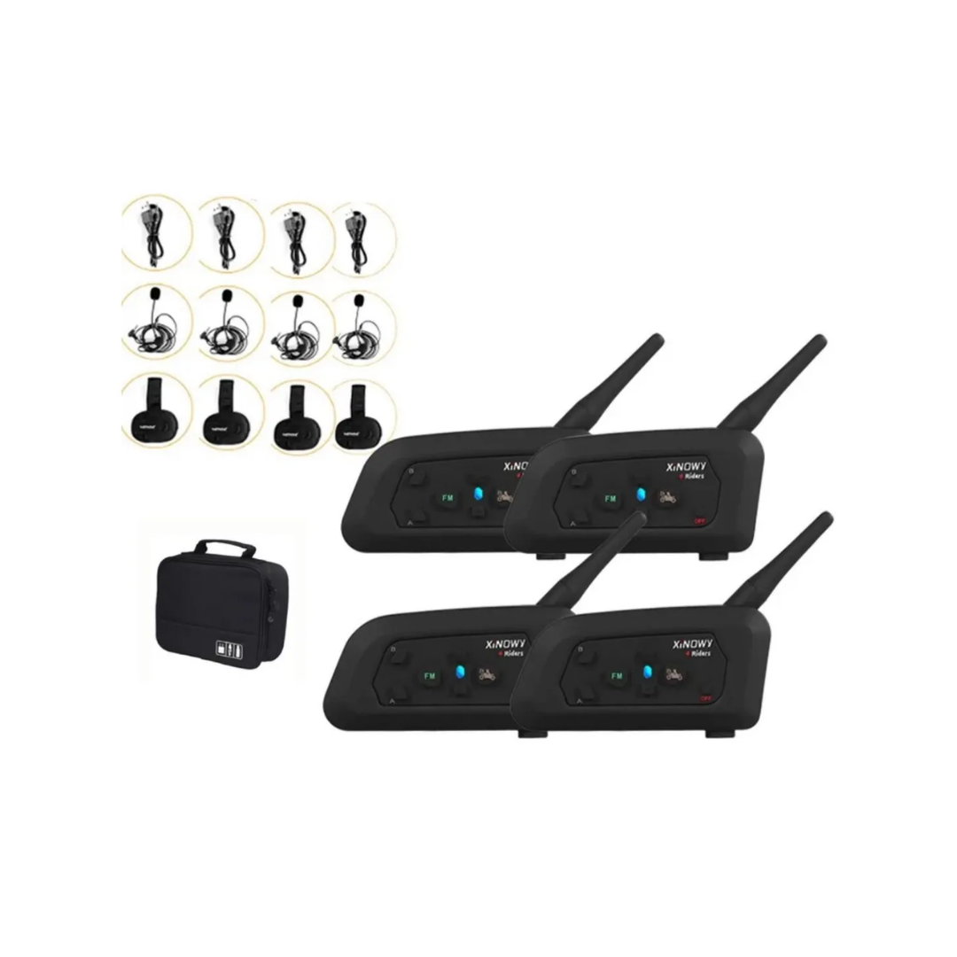 Juego de 4 Intercomunicadores V4 para Árbitros con Estuche