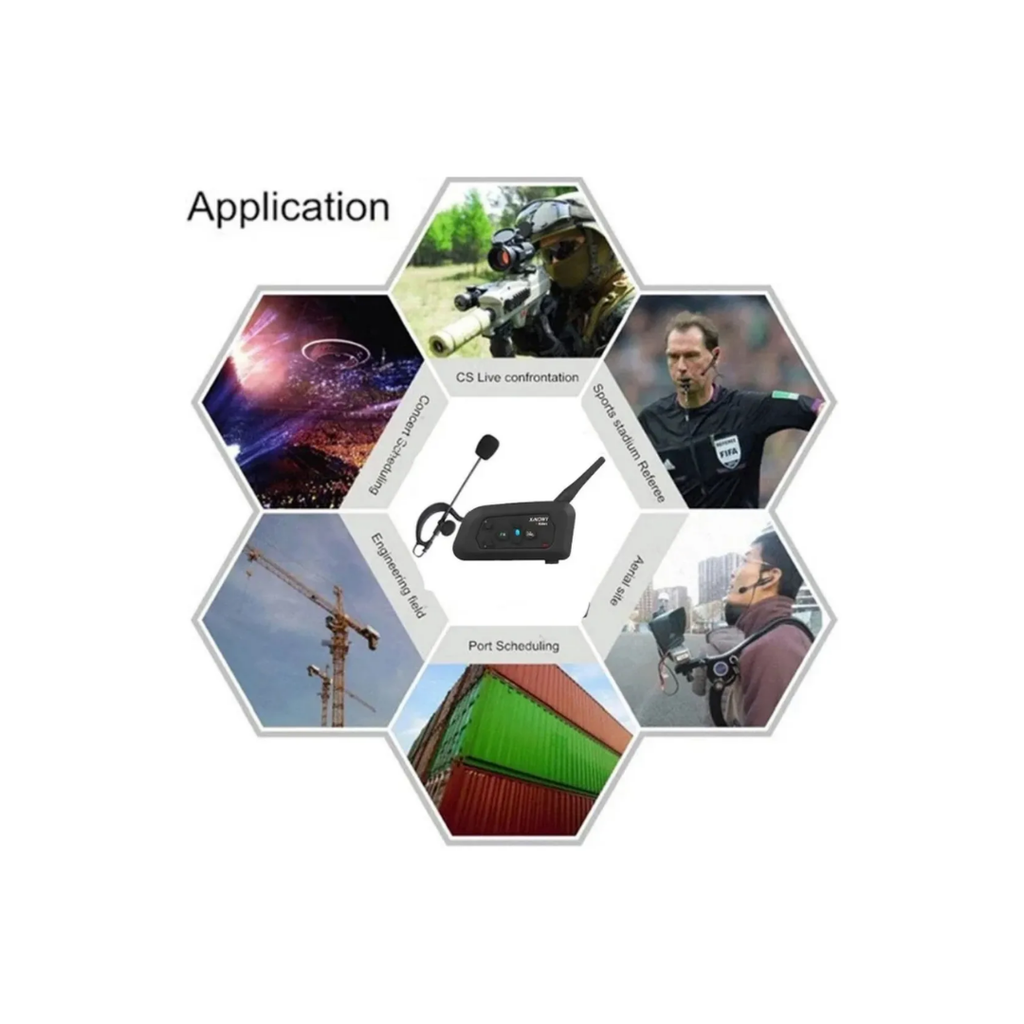 Juego de 4 Intercomunicadores V4 para Árbitros con Estuche