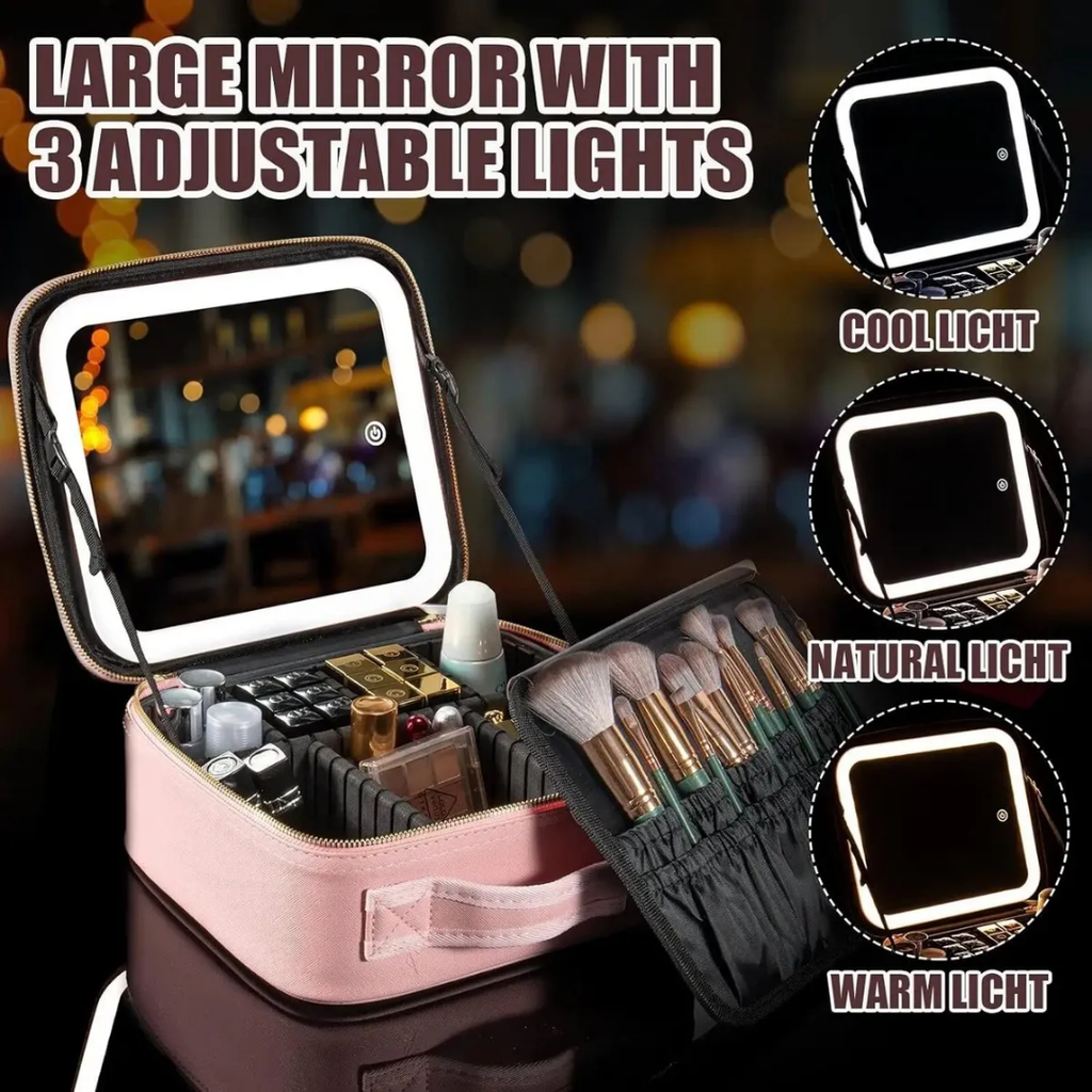 Maletin Valija De Maquillaje Profesional Con Luz Led