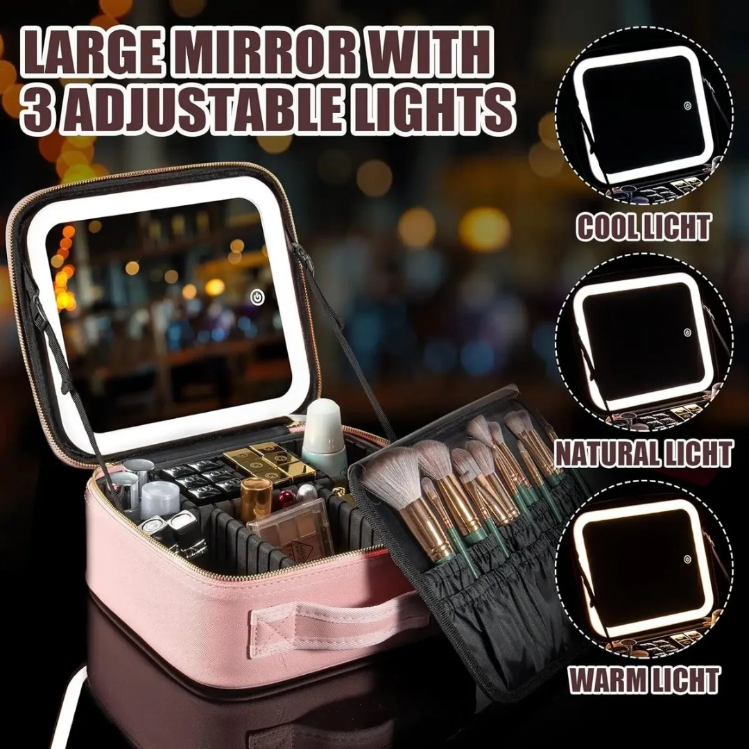 Maletin Valija De Maquillaje Profesional Con Luz Led