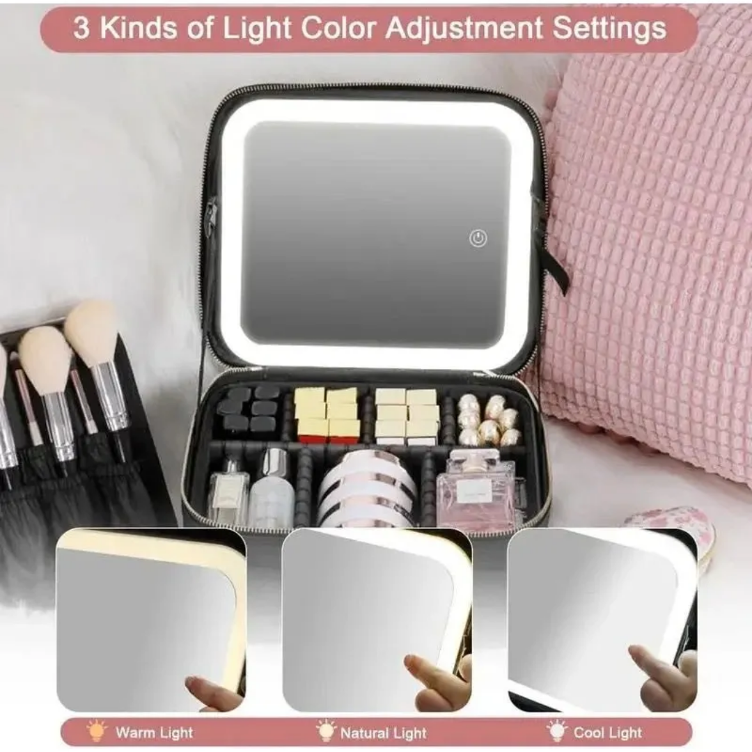 Maletin Valija De Maquillaje Profesional Con Luz Led