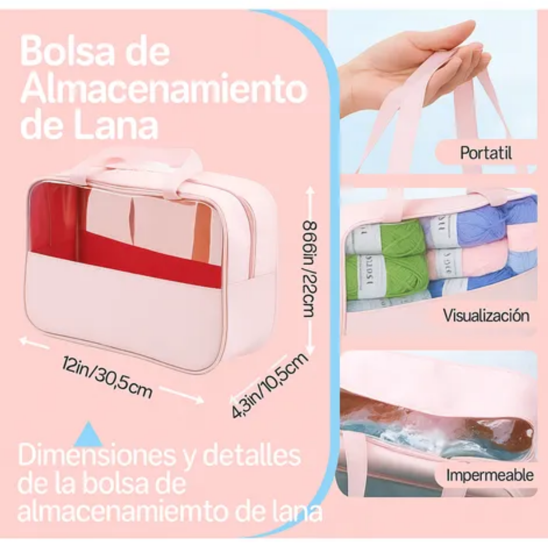 Kit De Crochet Tejer 24 Ovillos Con Bolso De Regalo