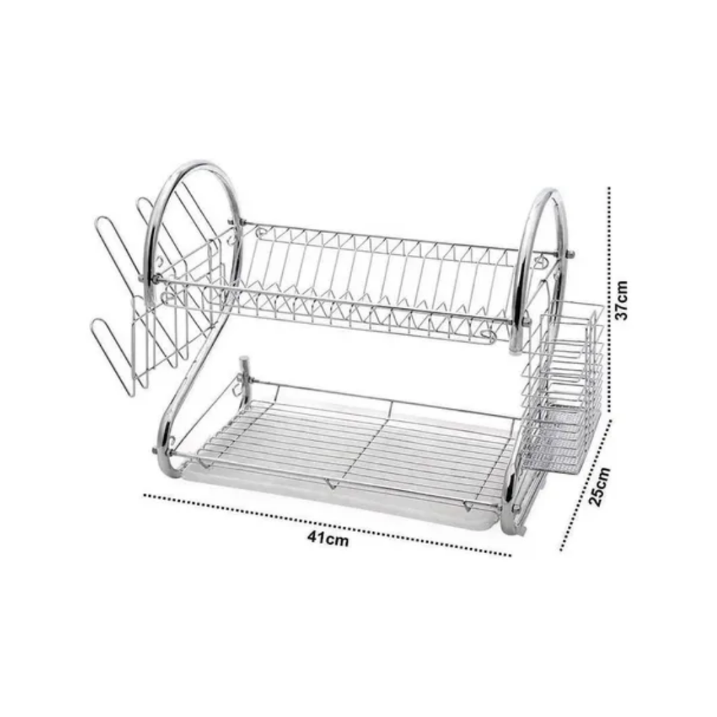 Escurridor De Platos Vasos Cubiertos Acero Cromado