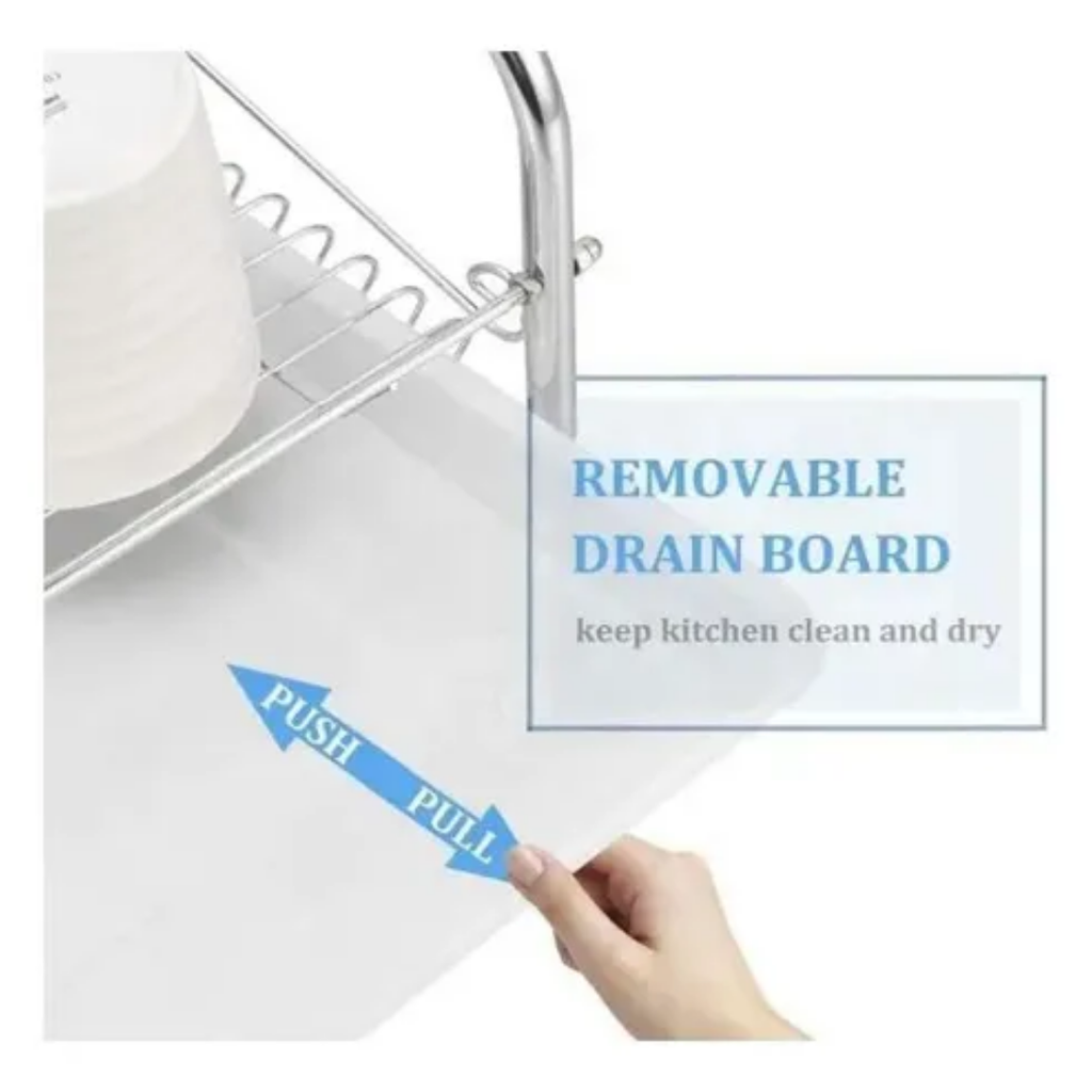 Escurridor De Platos Vasos Cubiertos Acero Cromado