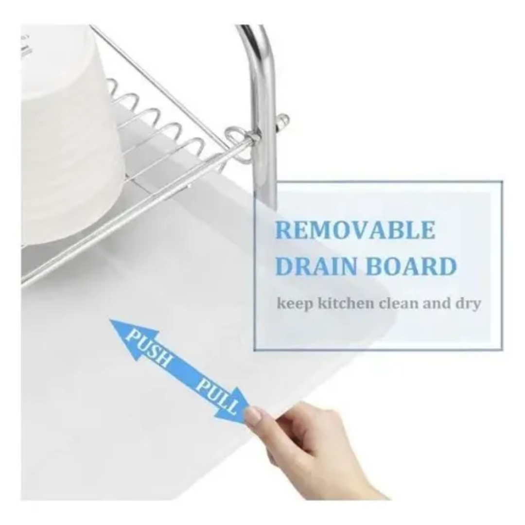 Escurridor De Platos Vasos Cubiertos Acero Cromado