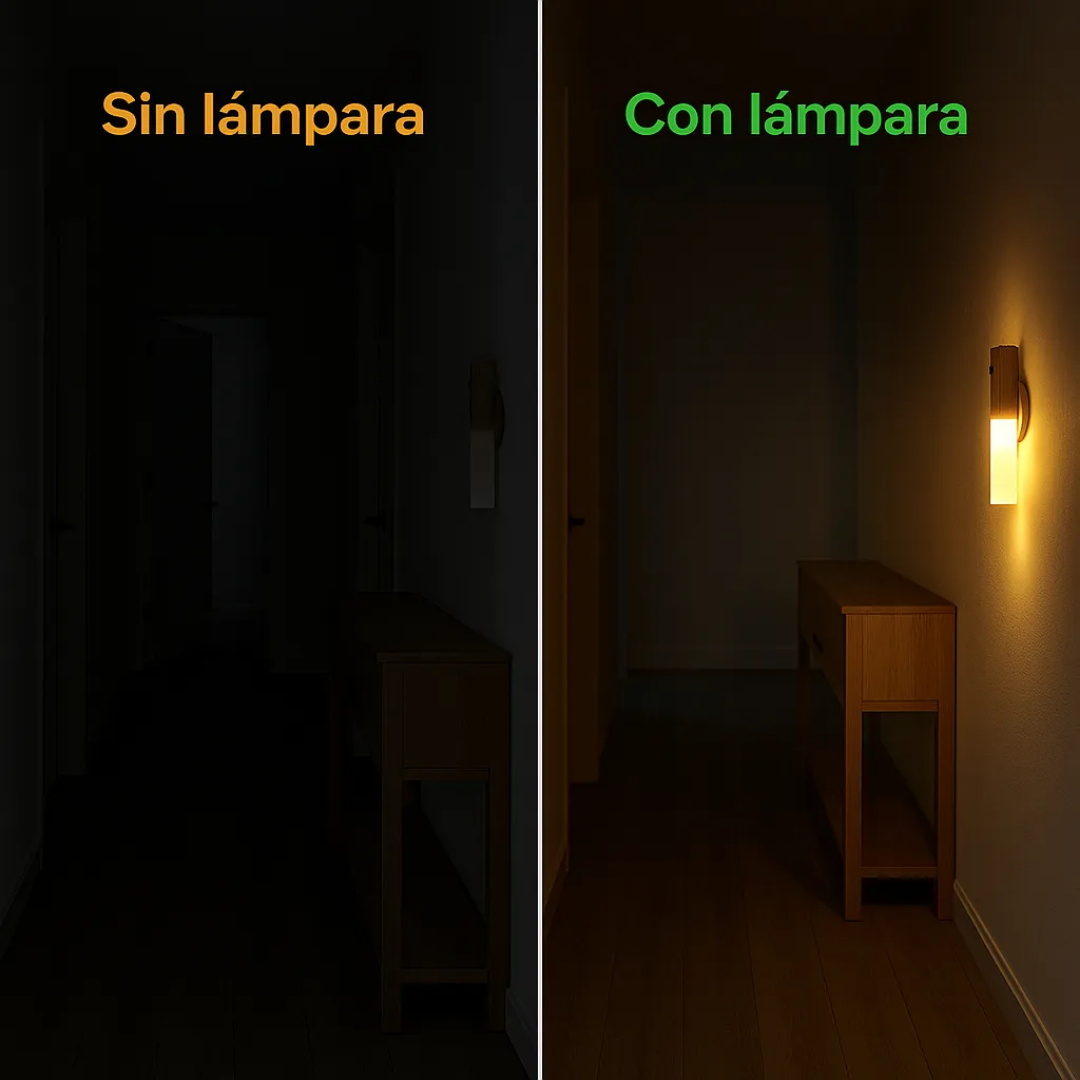 Lámpara Luz Pared De Noche Recargable Usb Sensor Movimiento